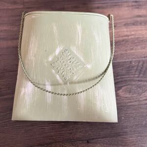 Vintage Sage Green Metal Magazine Holder